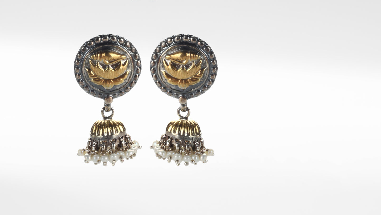 Sangeeta Boochra Silver Earrings With 24K Gold Plating
