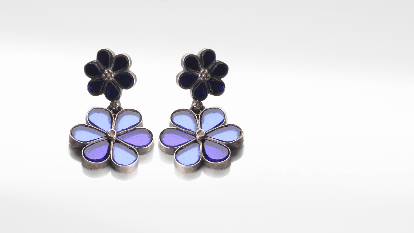 Sangeeta Boochra Silver Earrings Studded With Glass Stone