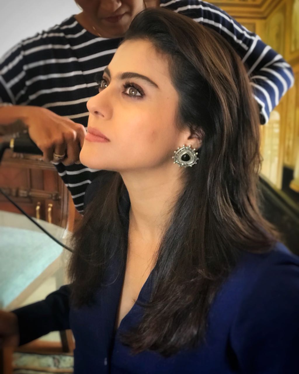 Kajol Devgan in Silver Handcrafted Earrings and Bangles (Stack)-Earrings-Sangeeta Boochra