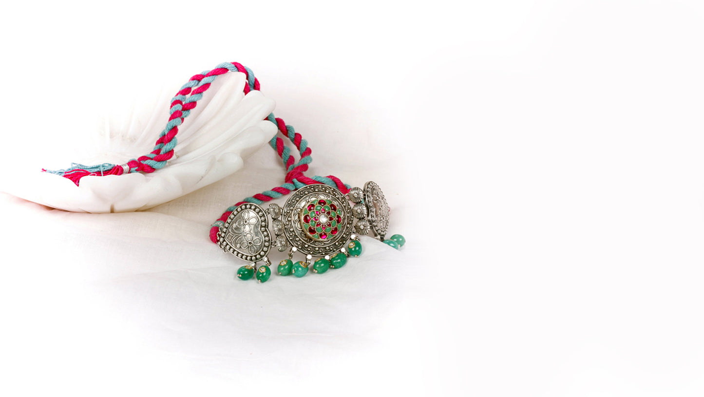 Sangeeta Boochra Silver Choker