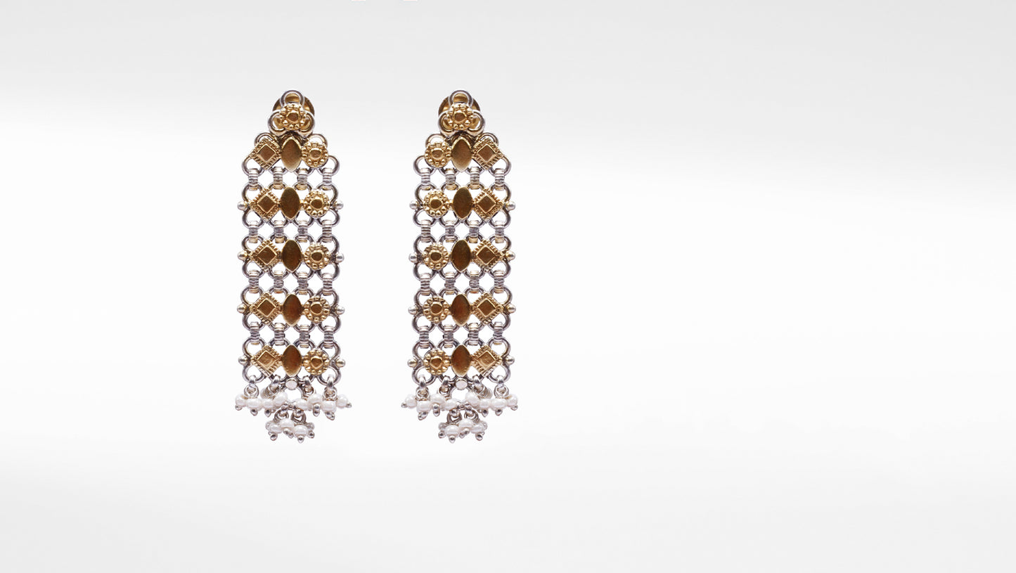 Charbagh - Huma Silver Earrings