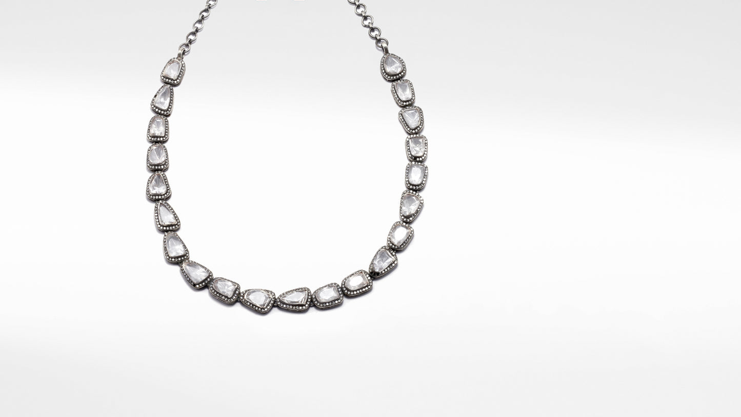 Charbagh - Silver Moissanite Cyra Necklace