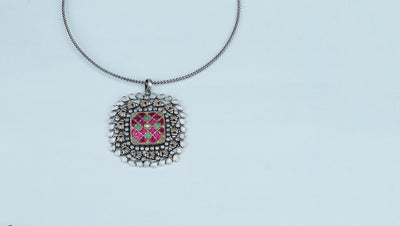 Vividh- Silver Zara Kundan Necklace