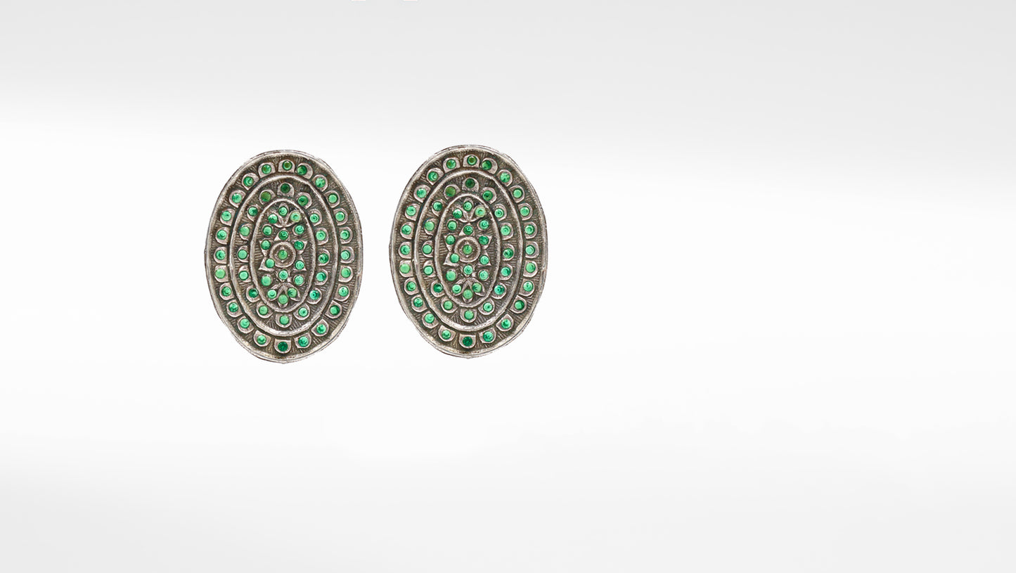 Wajiha  Handcrafted Antiqued Silver Earrings