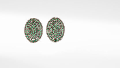 Wajiha  Handcrafted Antiqued Silver Earrings