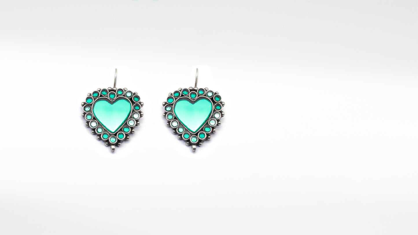 Heart Shape Silver Hydro Handcrafted Earring