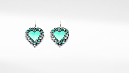 Heart Shape Silver Hydro Handcrafted Earring