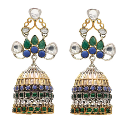 Rashmika Mandanna in Earrings Studded With Emerald, Kundan stone