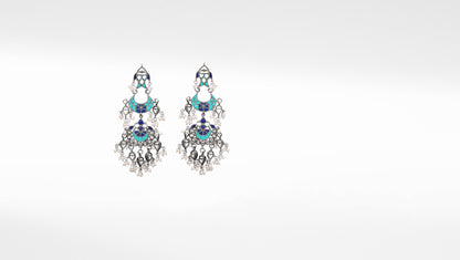 Silver Bria Kundan Earrings