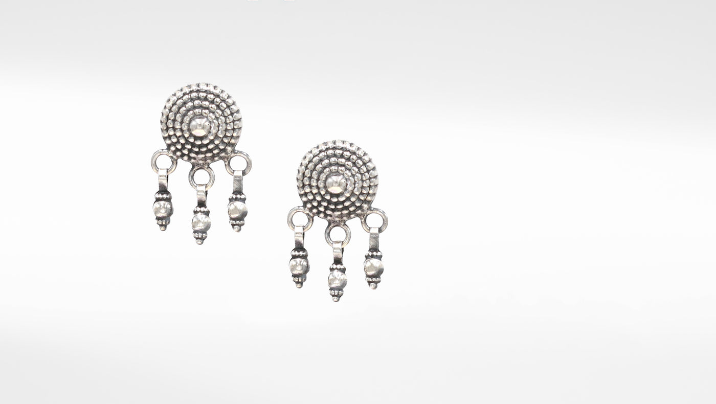Sangeeta Boochra Silver Round Shape Handcrafted Earring