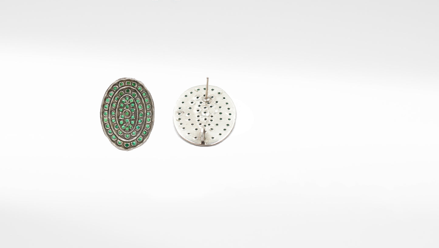 Wajiha  Handcrafted Antiqued Silver Earrings