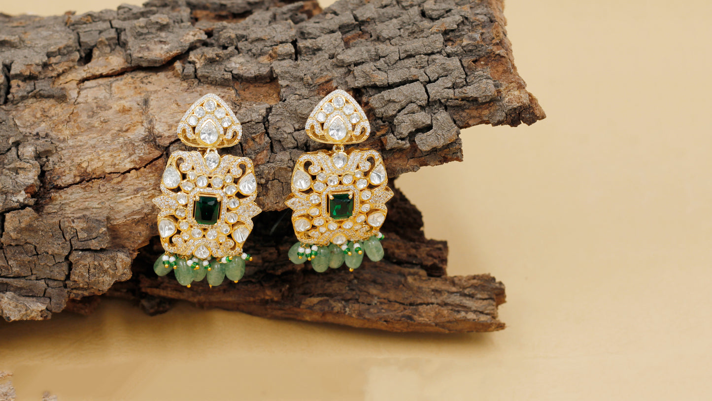 Sangeeta Boochra Silver Moissanite Earrings