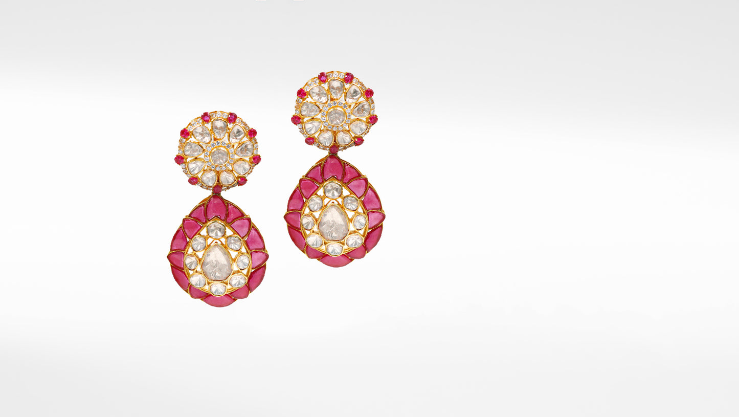 Sangeeta Boochra Silver Moissanite Earrings