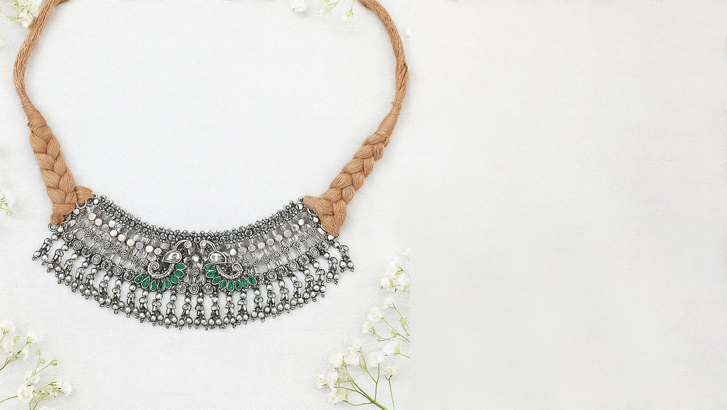 Handcrafted Oxidised Silver Choker