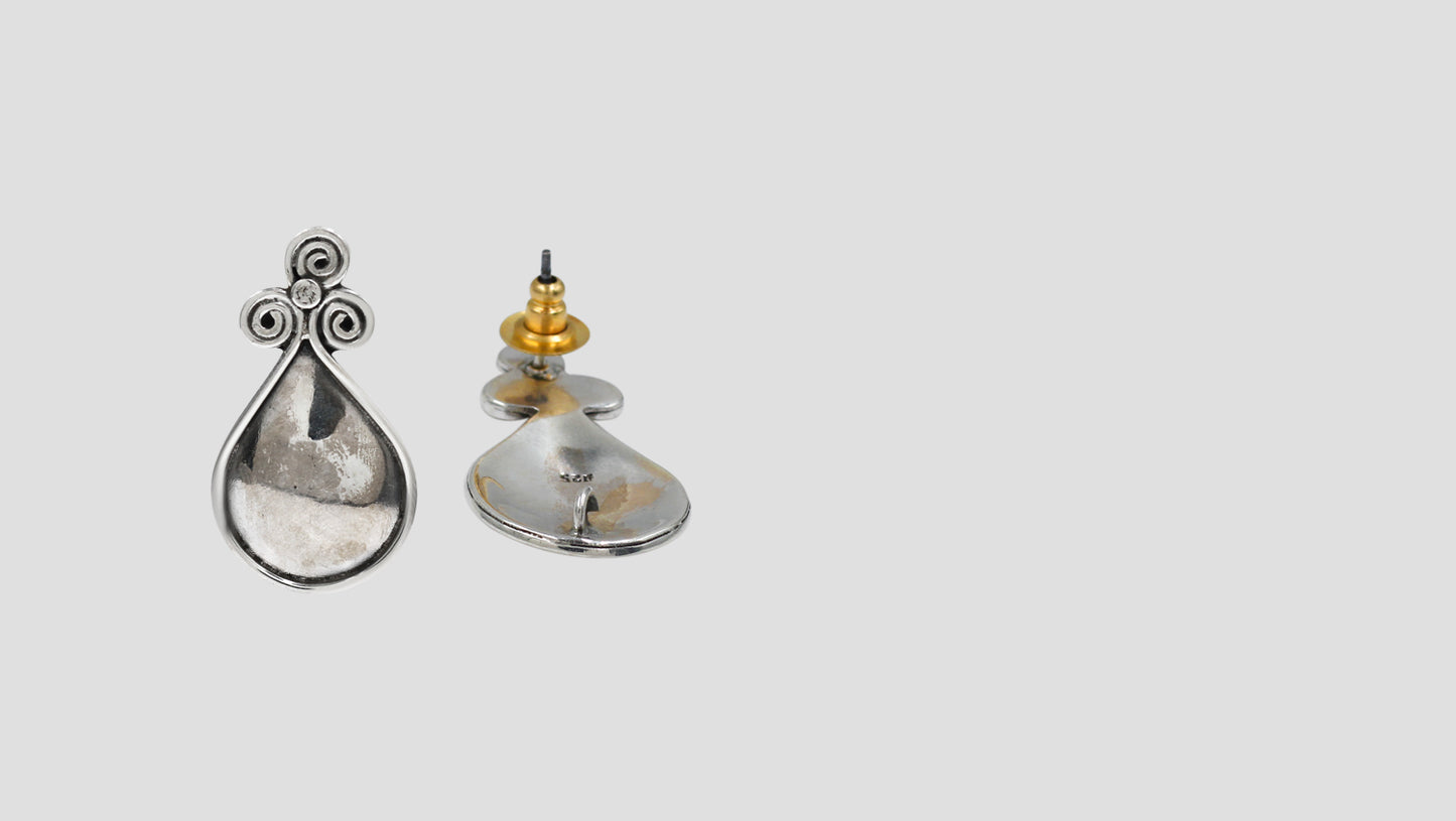 Teardrop Elegance Silver Earrings | Sangeeta Boochra