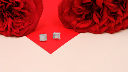 Ethereal Glow CZ Stud Earrings