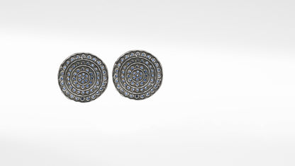 Sangeeta Boochra Silver Earrings with Antique Charm