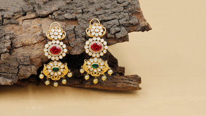 Sangeeta Boochra Silver Moissanite Earrings