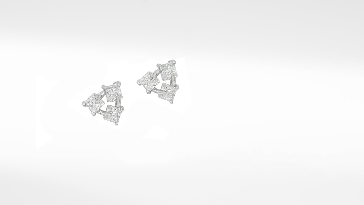 Sangeeta Boochra 925 Sterling Silver CZ Stud Earrings