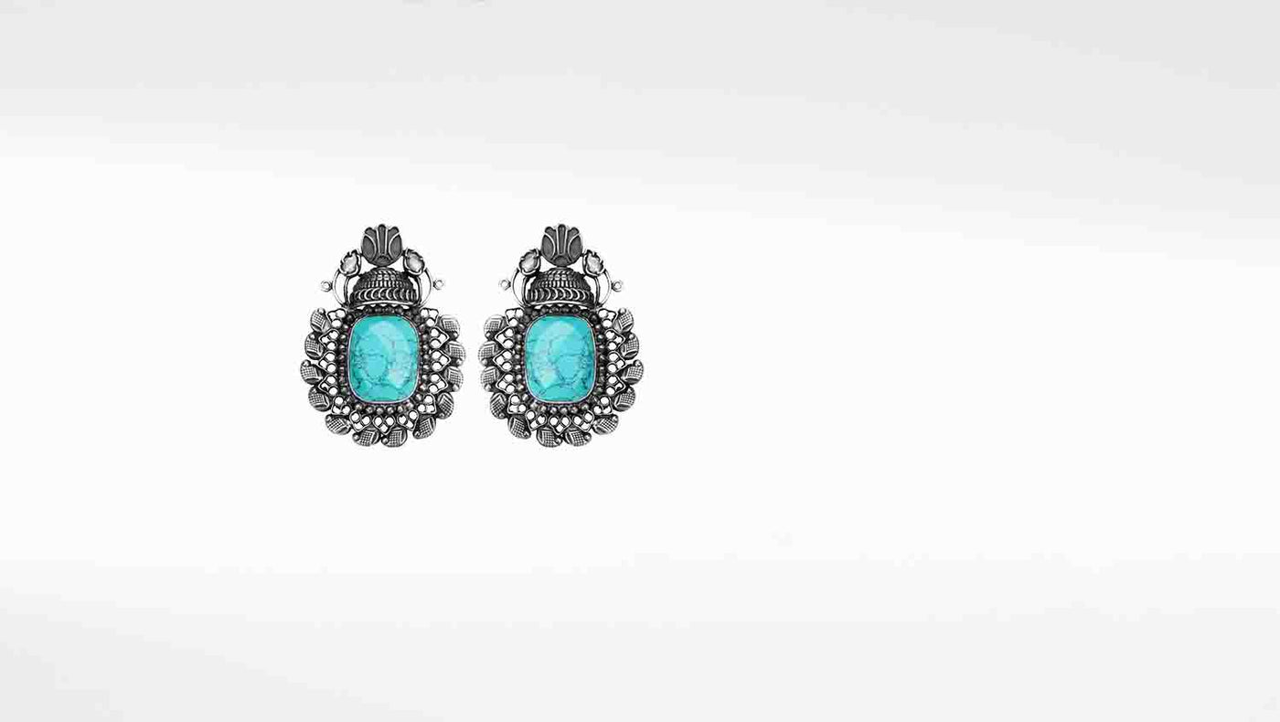 Silver Shiza Turquoise Earrings