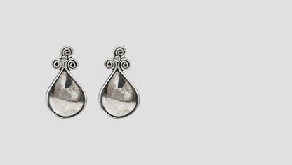 Teardrop Elegance Silver Earrings | Sangeeta Boochra