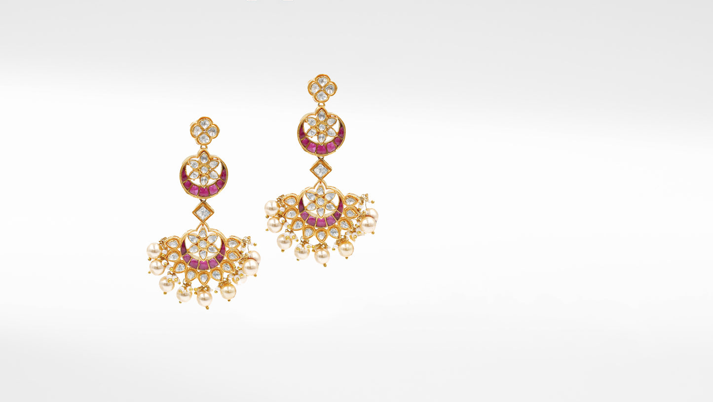 Sangeeta Boochra Silver Moissanite Earrings