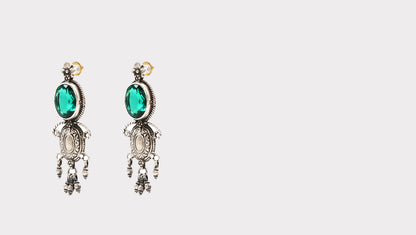 Delicate Silver Earrings Adorned with Vibrant Hydro Gemstones