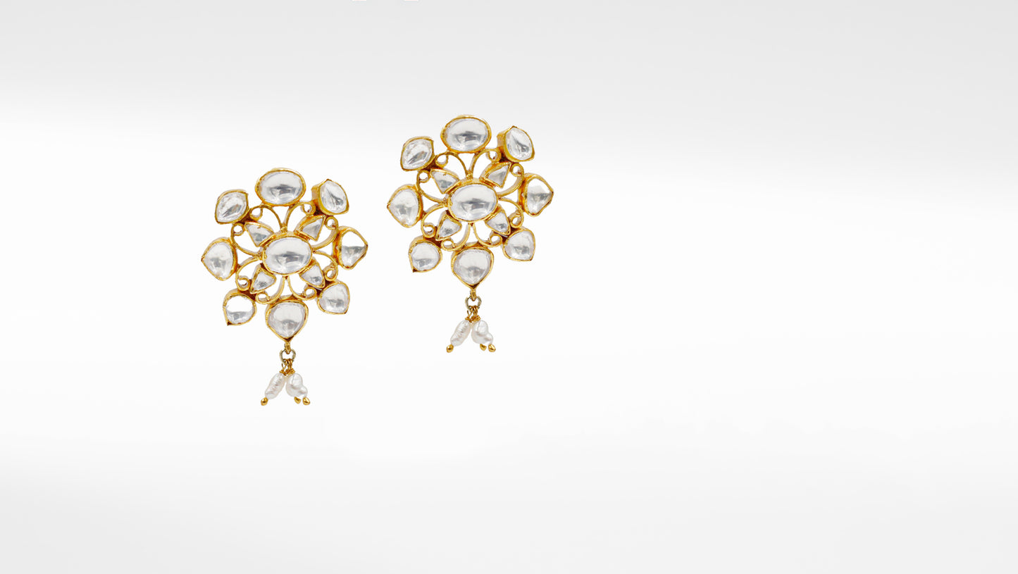 Sangeeta Boochra Silver Moissanite Earrings