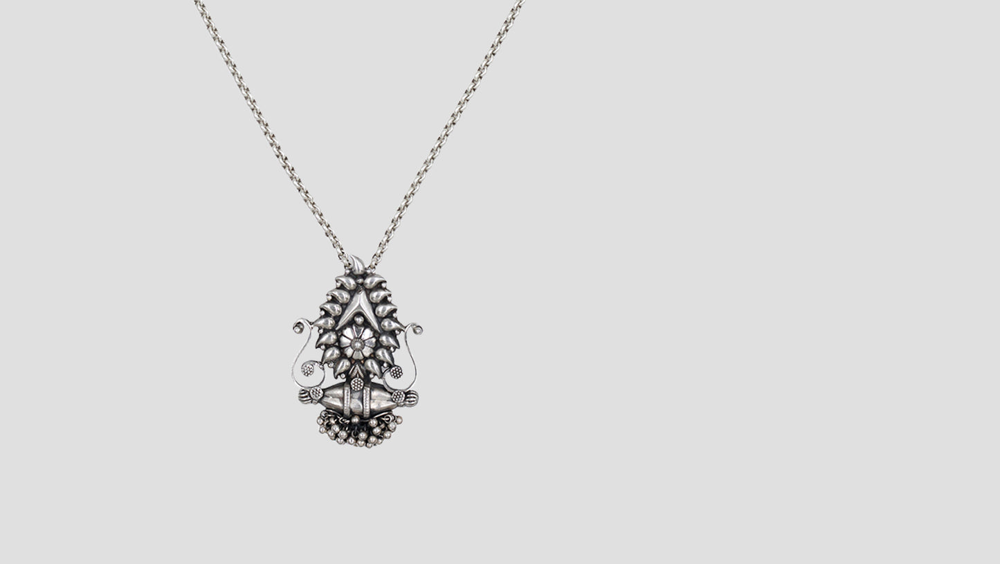 Antique Oxidised Silver Pendant | Sangeeta Boochra