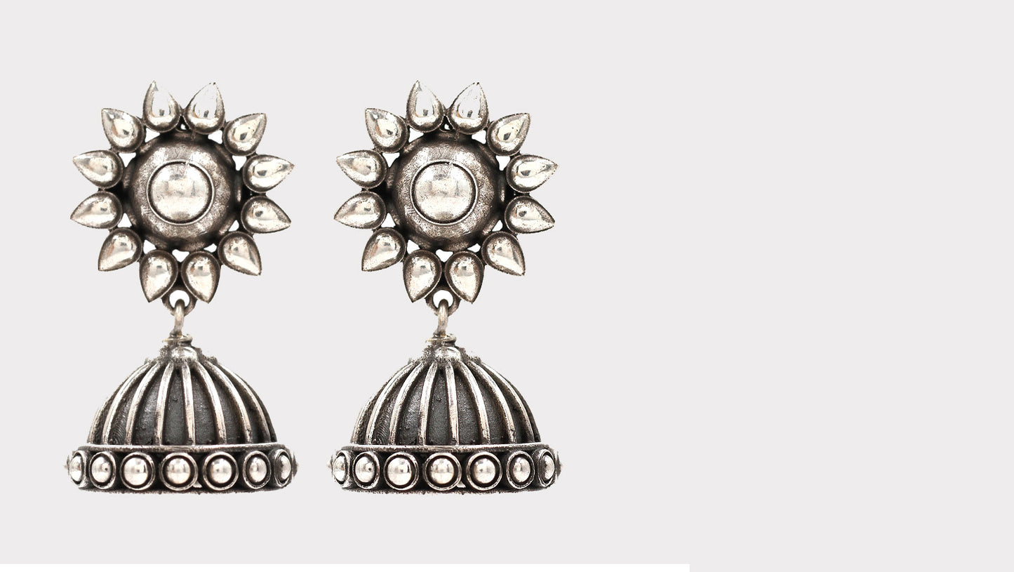 Sterling Silver Handcrafted Jhumka Earring