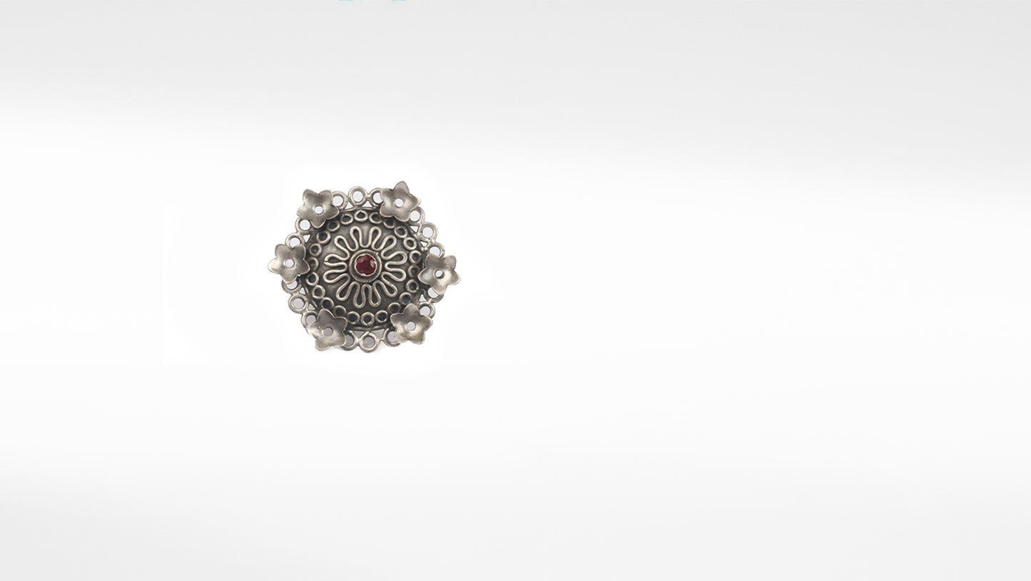 Sangeeta Boochra Tribal Silver Adjustable Ring