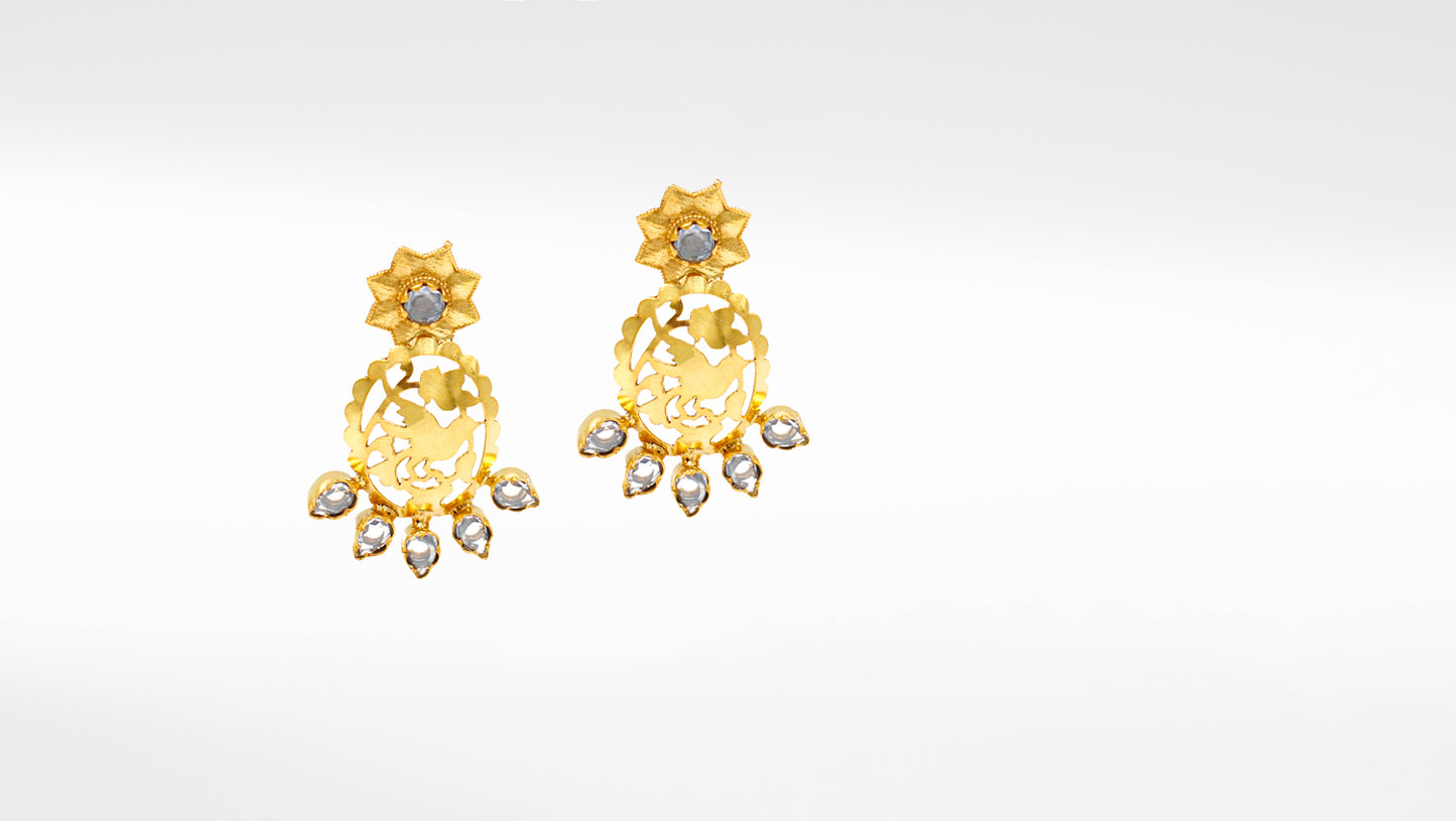 Handmade Silver Earrings Embellished with Gold Plating