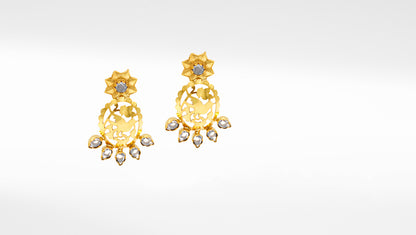 Handmade Silver Earrings Embellished with Gold Plating