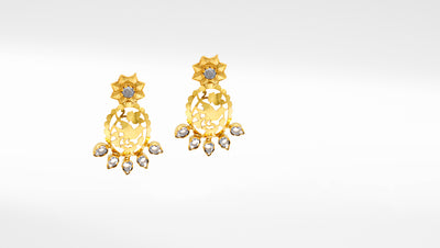 Handmade Silver Earrings Embellished with Gold Plating