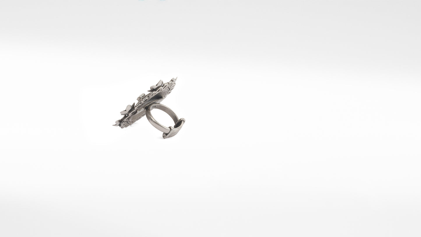 Sangeeta Boochra Tribal Silver Adjustable Ring