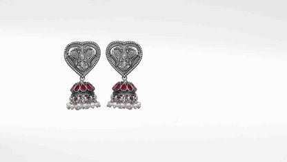 Inaya Silver Jhumka Earrings