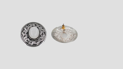 Sangeeta Boochra Heritage Engraved Silver Studs
