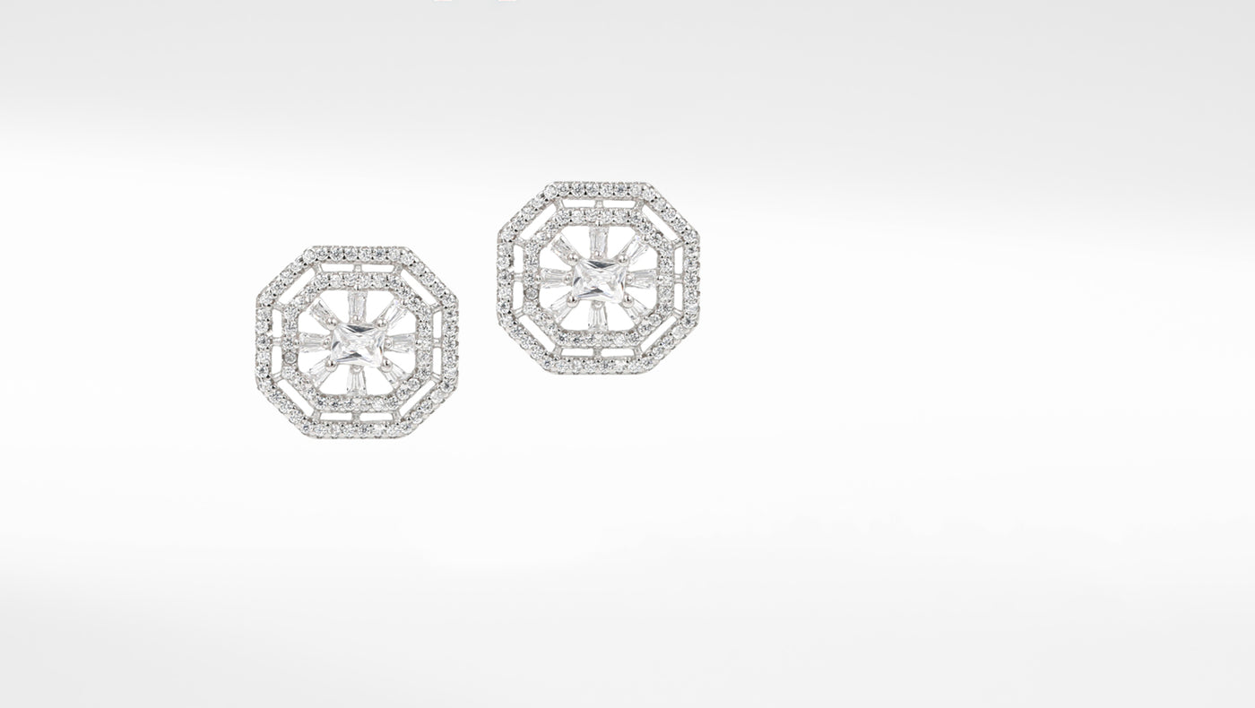 Enchanting Orbit Silver CZ Earring Set
