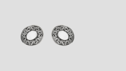 Sangeeta Boochra Heritage Engraved Silver Studs