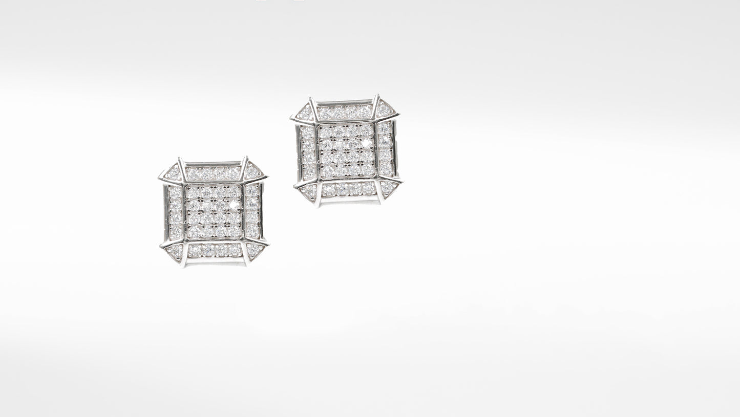 Ethereal Glow CZ Stud Earrings