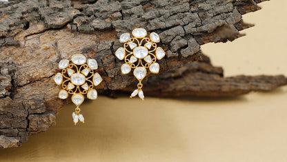 Sangeeta Boochra Silver Moissanite Earrings