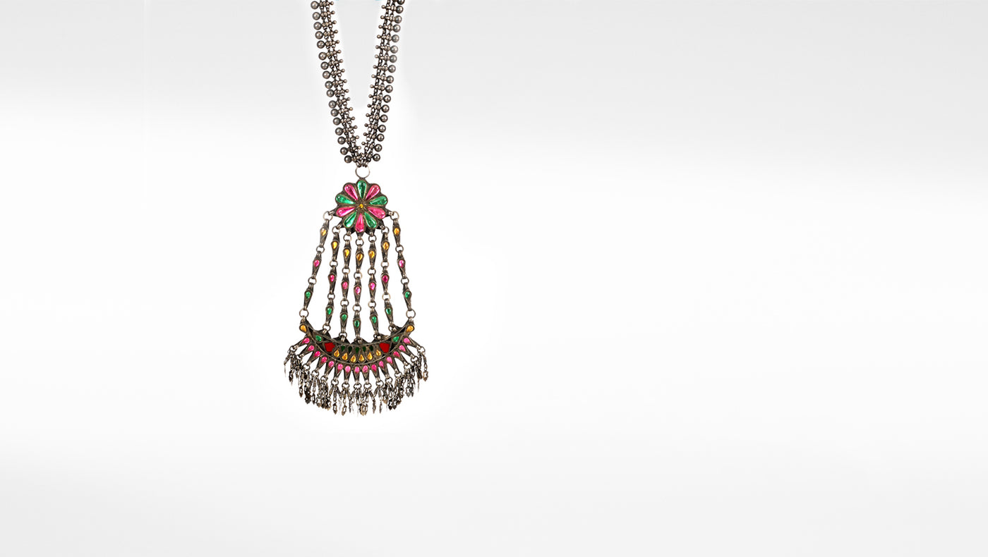 Marcela Silver Multi colored Necklace