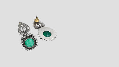 Peacock Heritage Silver Earrings by Sangeeta Boochra