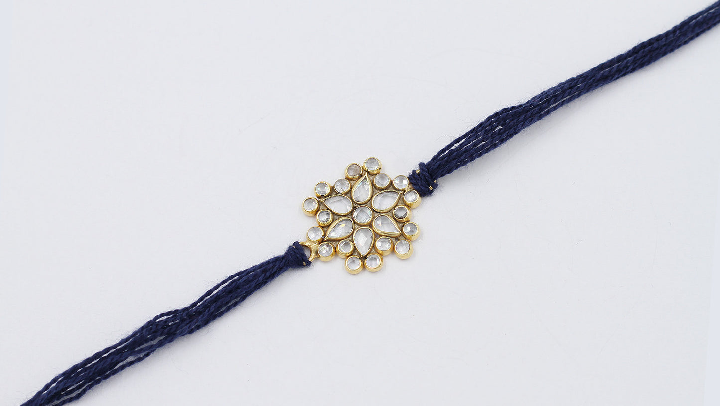 Sangeeta Boochra "925 Sterling Silver Stone-Studded Rakhi: Timeless Bond"