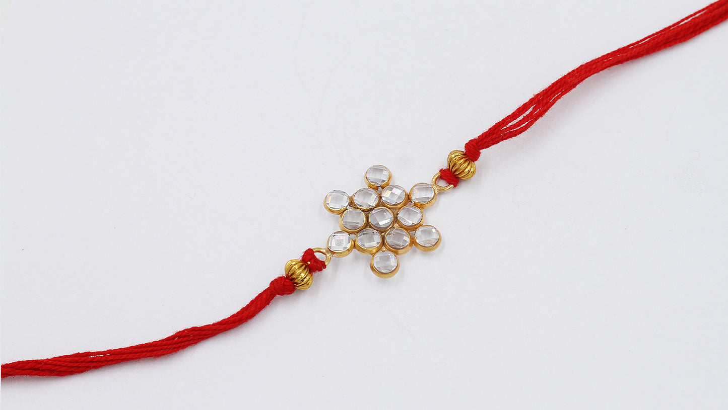 Sangeeta Boochra "925 Sterling Silver Stone-Studded Rakhi: Timeless Bond"