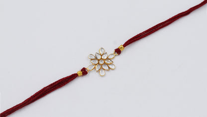 Sangeeta Boochra "925 Sterling Silver Stone-Studded Rakhi: Timeless Bond"