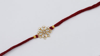 Sangeeta Boochra "925 Sterling Silver Stone-Studded Rakhi: Timeless Bond"