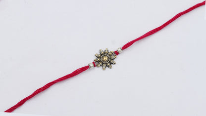 Classic Silver Rakhi with Peacock Motif