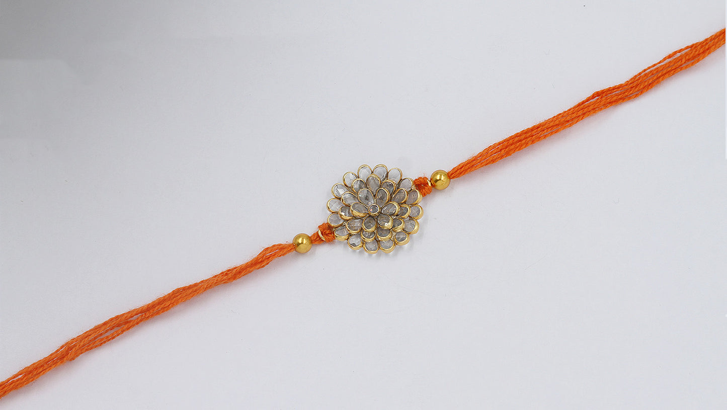 Sangeeta Boochra "925 Sterling Silver Stone-Studded Rakhi: Timeless Bond"