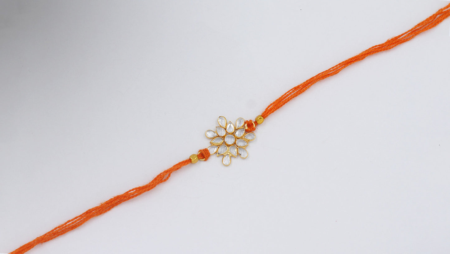 Sangeeta Boochra "925 Sterling Silver Stone-Studded Rakhi: Timeless Bond"